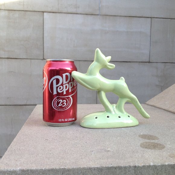 Art Deco Flower Frog ~ Green Gazelle Sprinting 6" - Picture 11 of 15